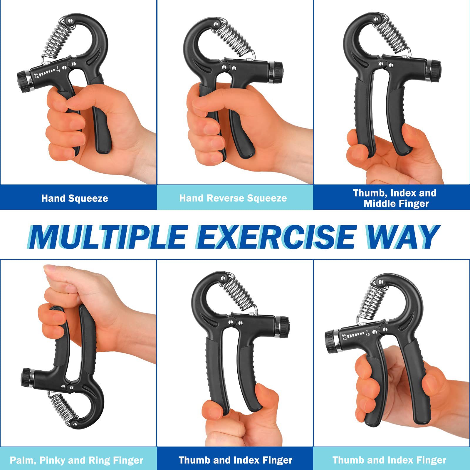 5-60kg Grip Strength Device for Men, Professional Finger Arm Muscle Strength Training, Hand Strength and Hand Strength Fitness Training Equipment