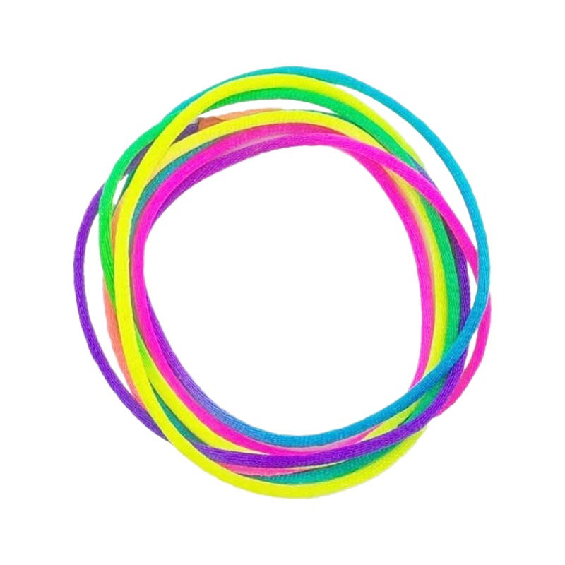 Supply of Flower Rope 2.5mm Primary School Students Colorfulful Finger Rope Creative Nostalgic Toy Rubber Band Elastic Rainbow Rope