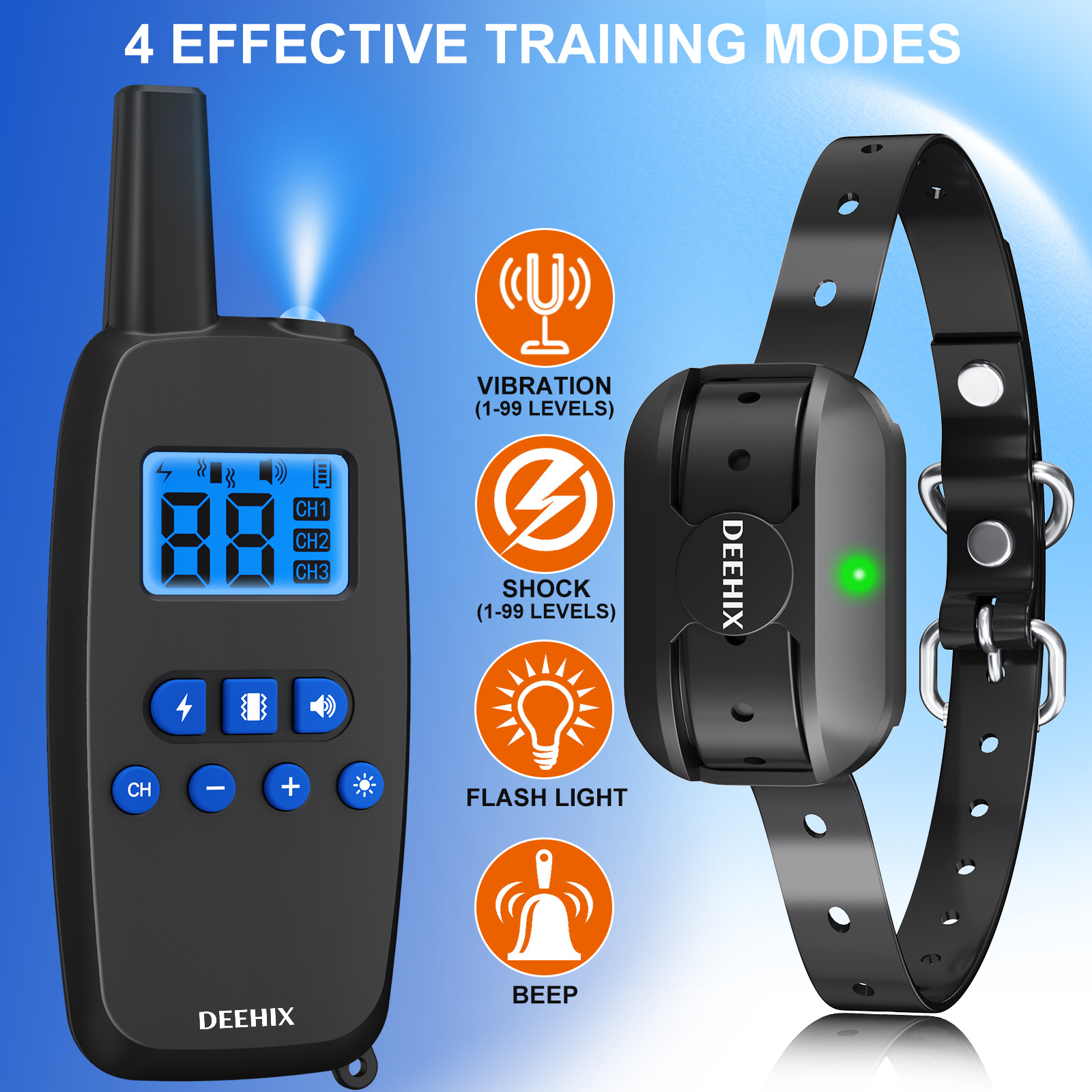 800 meters remote control rechargeable waterproof pet electric shock collar with vibration dog trainer bark stopper