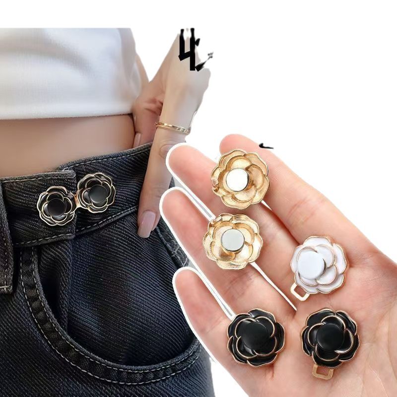 Camellia Rose Jeans Tightening Artifact Brooch Large Small Adjustment Button Seam-free Detachable Waist Buckle