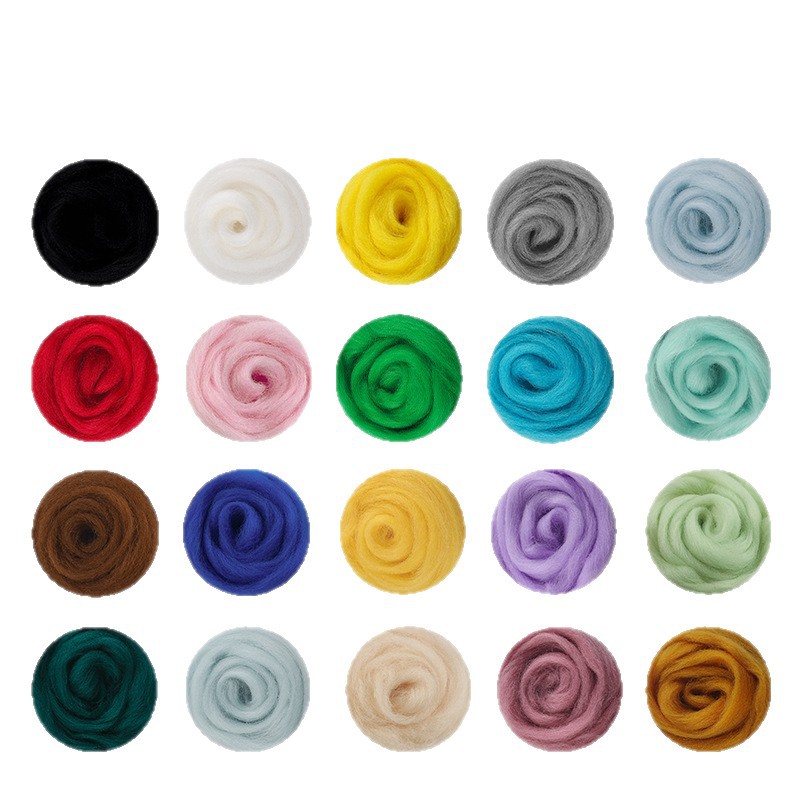 Handmade DIY Wool Felt Poking Fun Material Wet Felt Needle Felt Poking Fun Colorfulful Wool Strips Wet Felt Wool Wholesale
