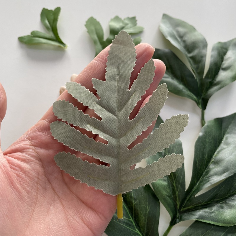 Artificial rose peony chrysanthemum flower hydrangea silk flower leaf soap flower accessories fake flower green plant leaves