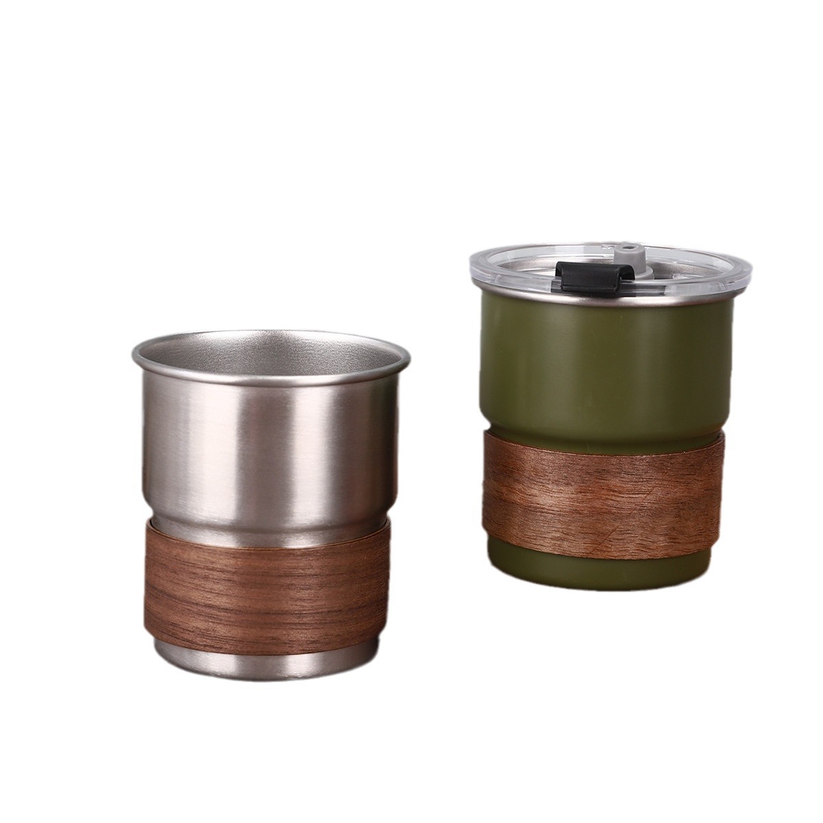 Cross-border 304 stainless steel coffee cup single-layer portable car coffee cup cold step cup beer cup swallow cup