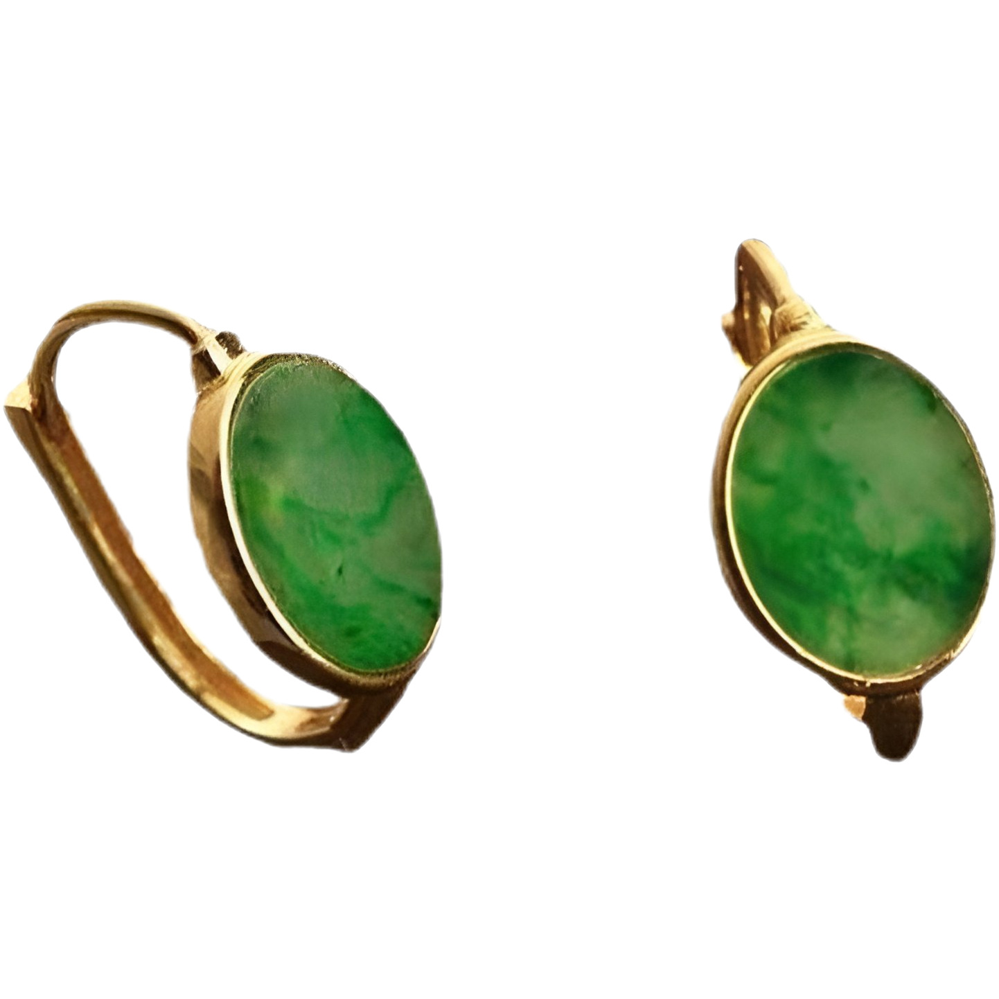 Natural Chalcedony A-Grade Earrings, Sun Green Jade Round Brand Earrings, Niche Design Sense of Design Earrings, Ear Buckles for Women, Jade