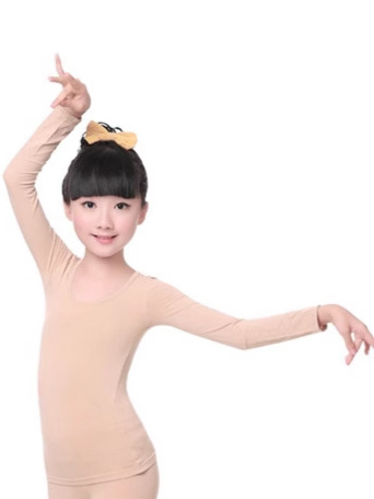 Spring and Autumn Invisible Thin Tight Clothes for Boys and Girls Dancing Clothes Children's Fleshy Underwear suit Base Shirt Performance Clothes White