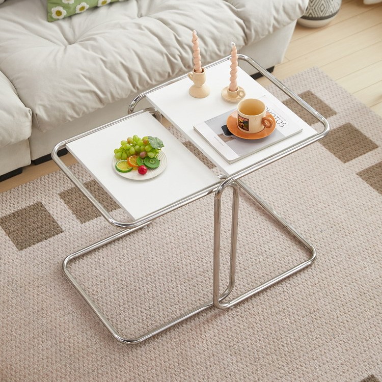 Medieval Coffee Table, Simple Tempered Glass Sofa, Side Table, Small Apartment, Light Luxury Style, Home European Style Living Room Small Table