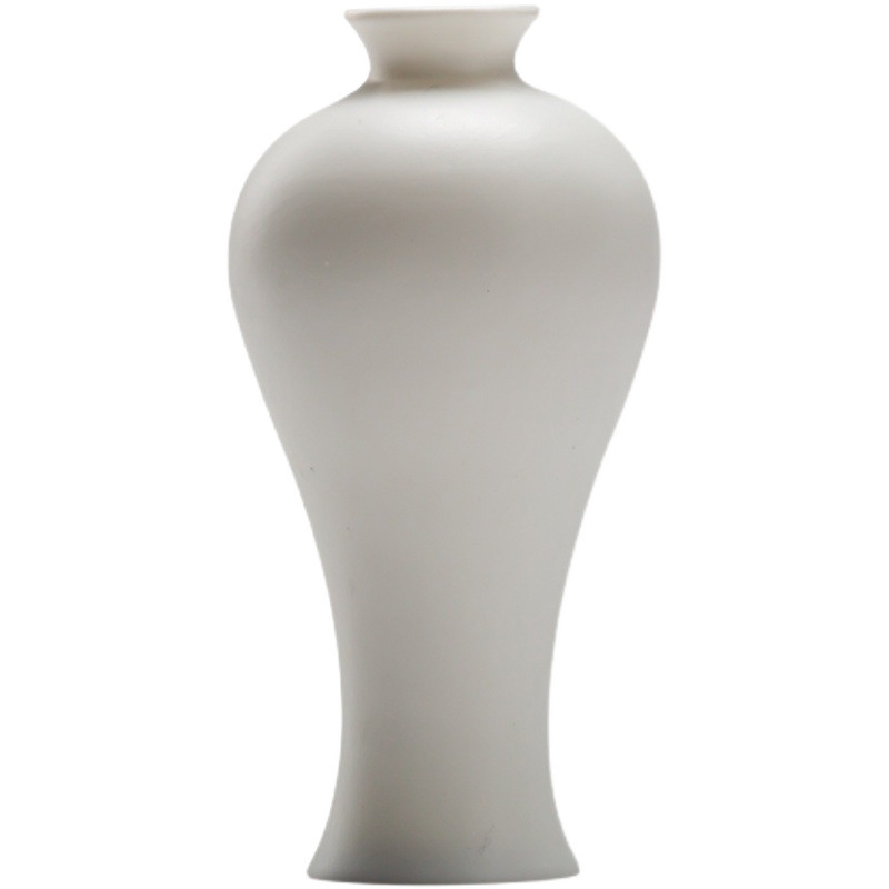 Mini Guanyin Jade Clear Bottle Simple White Porcelain Small Vase Tea Ceremony Ornaments Flower-arranging Zen Ceramic Hydroponic Flower-arranging