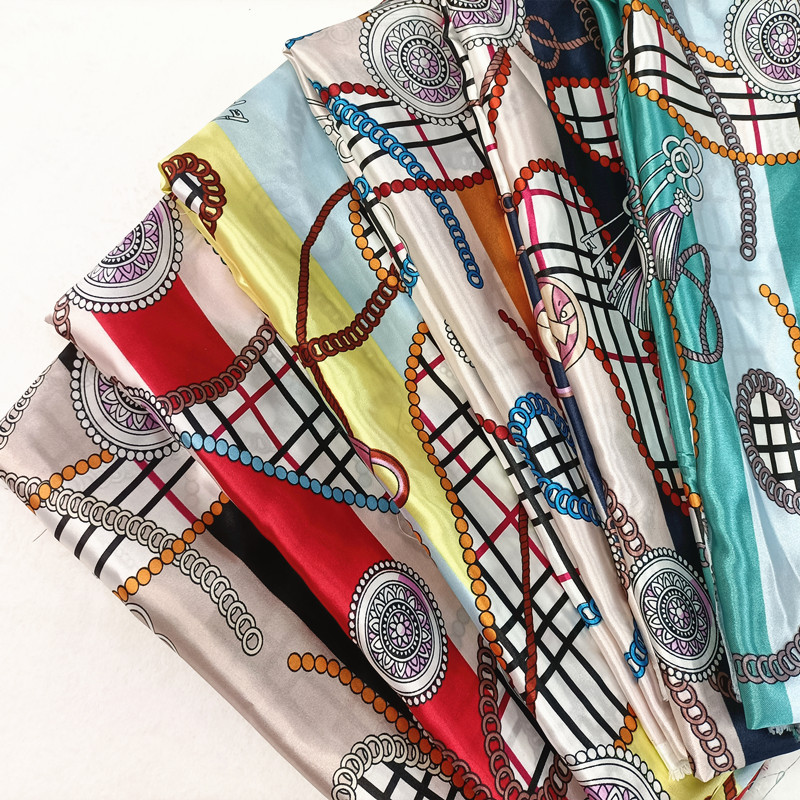 Сатиновая ткань с принтом, сатиновая упаковка для подарков, лента, шарф, подкладка для одежды