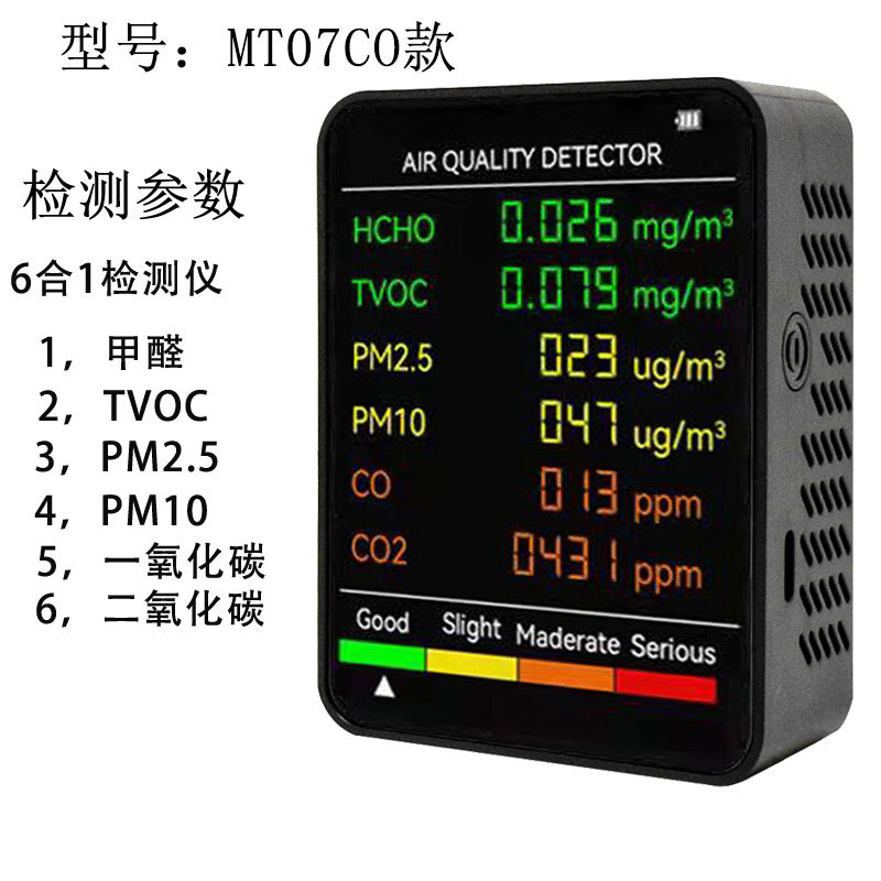 Spot 3 5 6 Carbon Dioxide Detector Pm2.5Pm1.0 Formaldehyde Detection Tvoc Detector Temperature and Humidity Co2