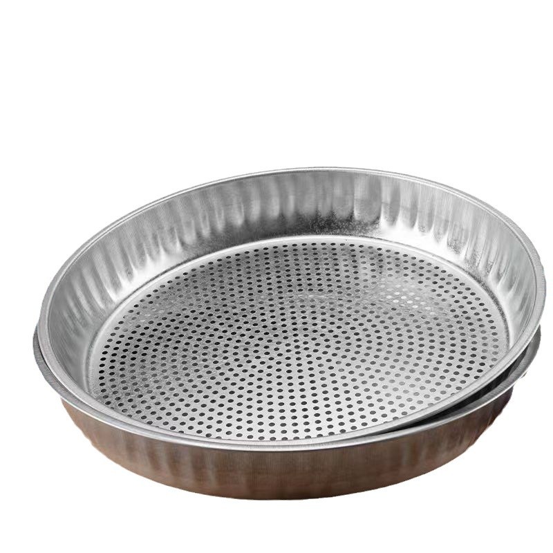 Wholesale Baihua iron integrated sieve 52cm/42cm thick round hole sieve drying mung bean filter screen