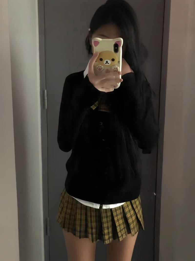 School-style Sunflower Skirt Original JK Uniform Knitwear Pullover Sweater Stacked Slim College Style Girl