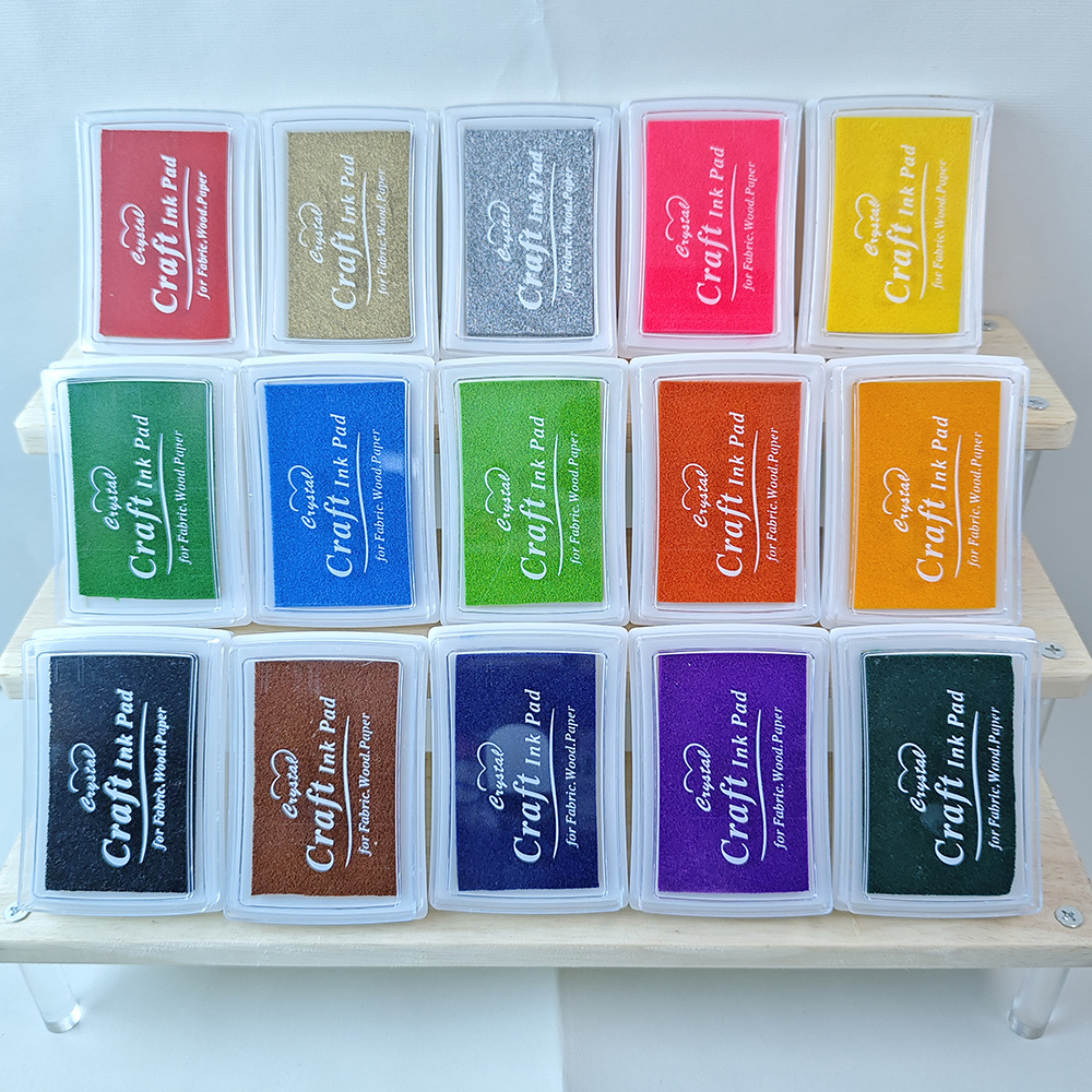 16-color sunken waist inkpad children's finger painting DIY hundred-day handprint footprints washed inkpad seal inkpad stationery