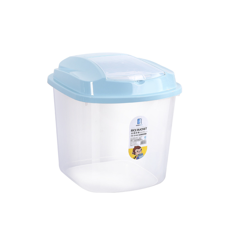 Transparent Rice Bucket Household Kitchen Insect-proof and Moisture-proof Rice Storage Box Rice Flour Storage Bucket Sealed Bucket Coarse Grain Storage Box