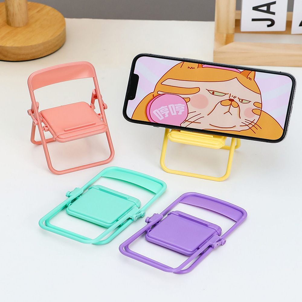 Ins Chair Mobile Phone Stand Desktop Folding Portable Stool Stand Macaron Cute Creative Small Chair Stand