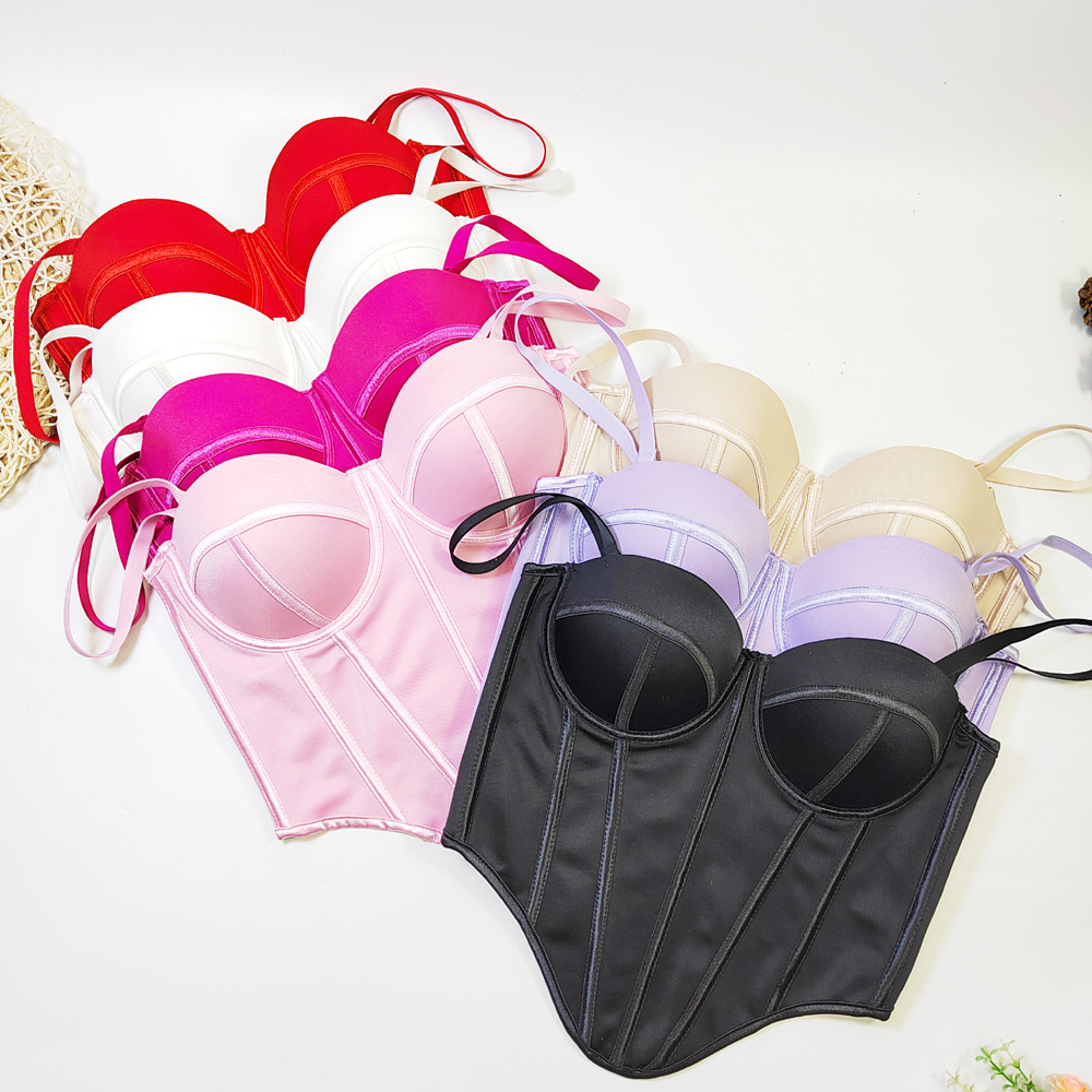 European and American Amazon Personalized Trendy Irregular Corset Inner Wearing Outer Wearing Sling Waist Fishbone Top Pure Desire