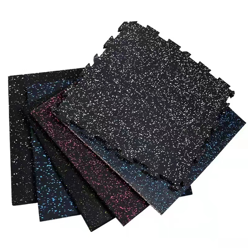 Sports Flooring Interlocking Rubber Mats, Noise-Reducing Dumbbell Protection Treadmill Mats, Thickened Shock-Absorbing and Silent