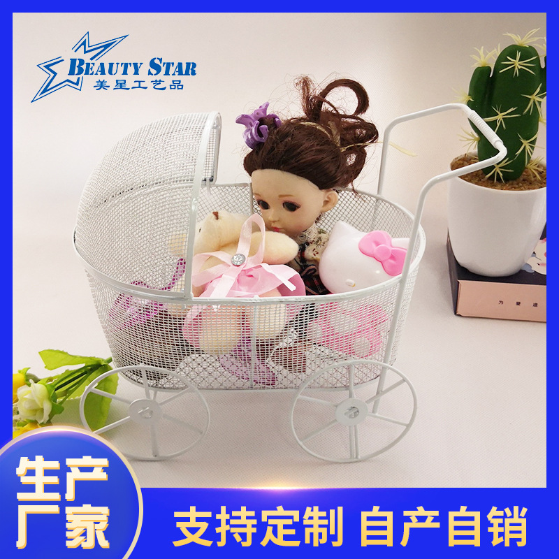 Кованые украшения, железная сетка, декор для детской коляски, хранение, микроминиатюрные аксессуары для кукольного домика, садовый декор