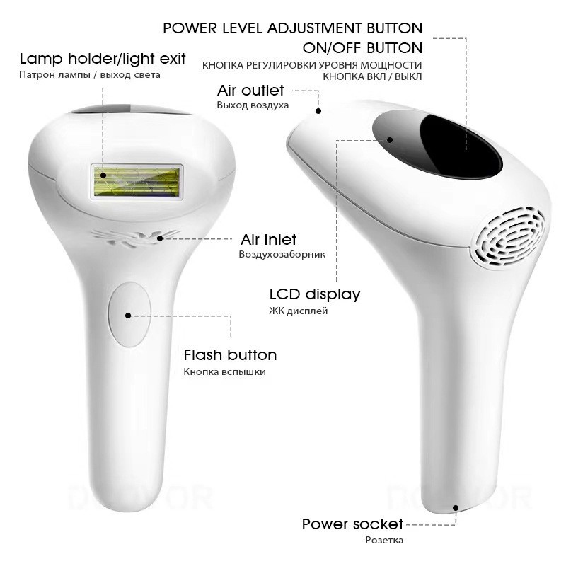 Cross-Border Handheld Laser Hair Removal Device for Women, Photon Rejuvenation, Home Portable, Painless, No Black Hair Removal Device for the Whole Body