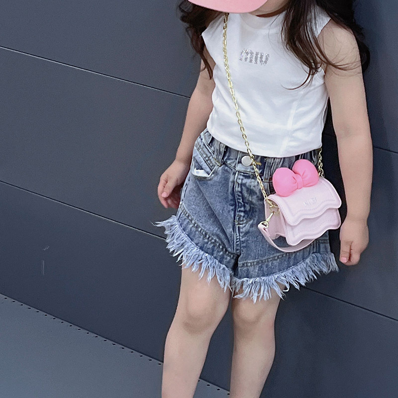 Autumn New Korean Version Mini Shoulder Bag for Children and Girls Bow Chain Crossbody Small Bag Family Bag Women's Bag