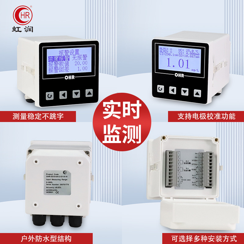 Hongrun dissolved oxygen online detector industrial aquaculture water treatment water oxygen monitoring high precision dissolved oxygen meter
