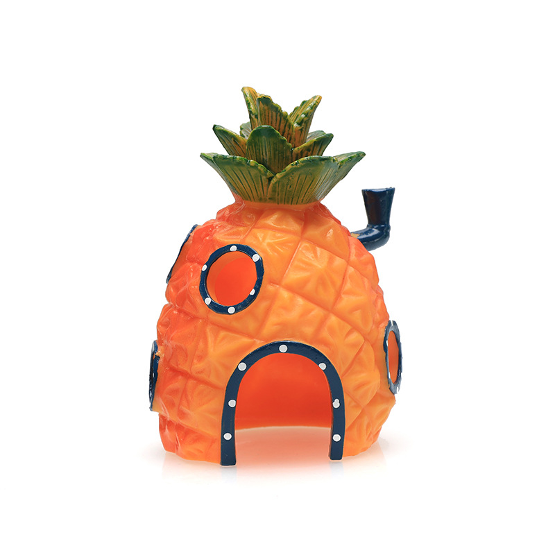 Aquarium fish tank landscape decoration PVC sponge baby cartoon decoration creative doll pineapple house crab meal drop-resistant