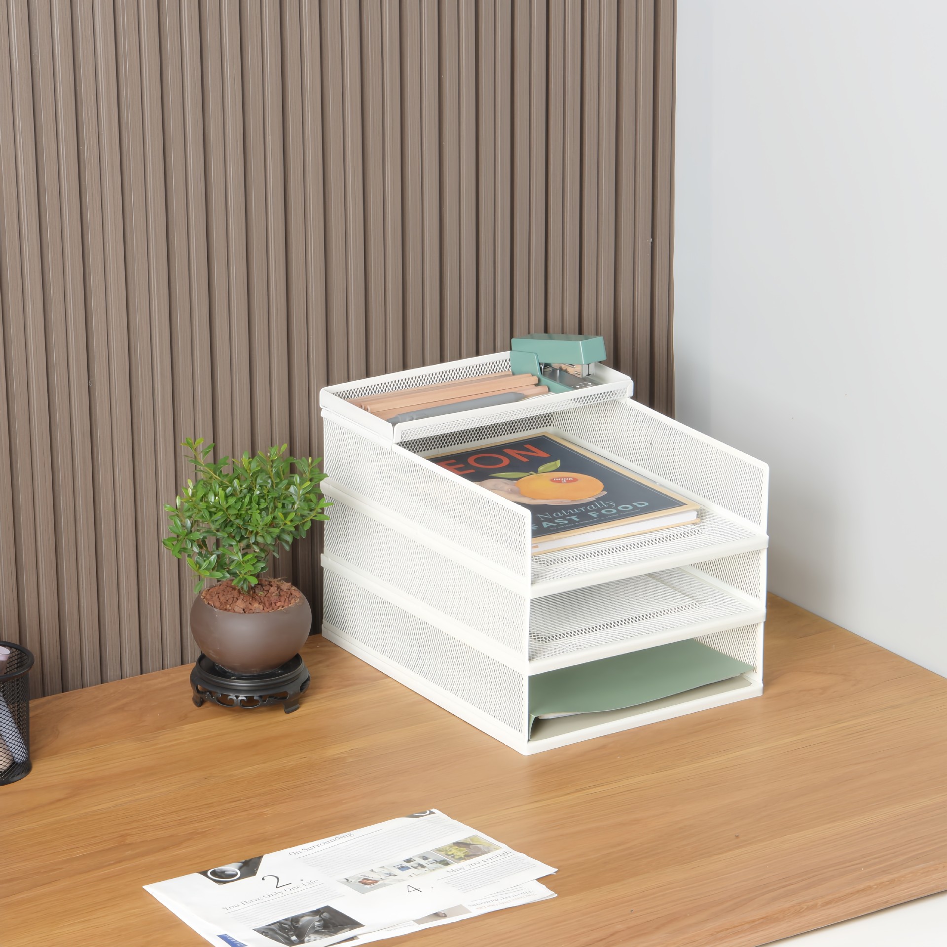 A4 Iron Stacked File Tray File Rack Multi-Layer Combination Stationery Office All-Metal Desk Desktop Tidy