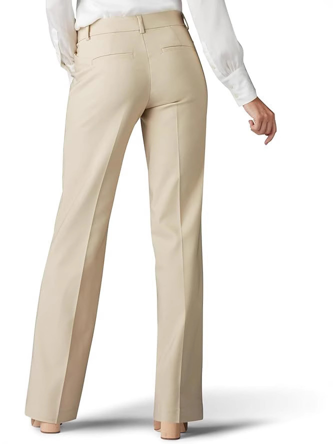 Women's 2025 Spring New Middle-aged plus size High Waist Loose Elastic Straight Casual Pants