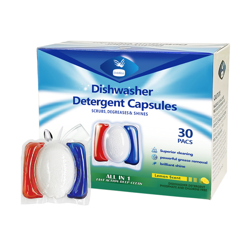 Cross-Border Kitchen Dishwasher Beads Three-In-One Special Cleaning Agent Household Cleaning Tablets Effervescent Tablets Degreasing Dishwashing Tablets