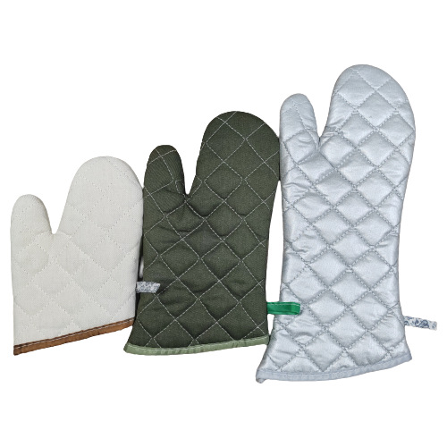 Thickened cotton gloves, microwave oven gloves high temperature insulation Gloves oven baking anti-scalding gloves Silver