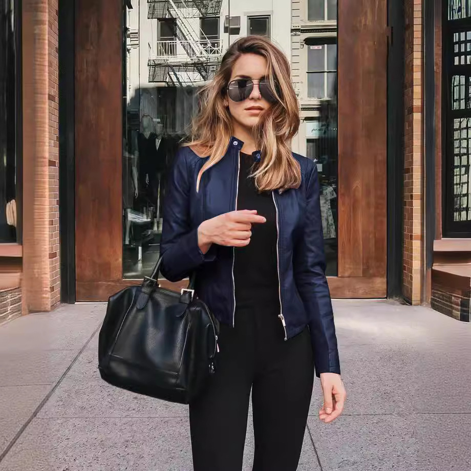 2024Ebay Amazon Hot-Selling Wish European and American New Products Hot-Selling Autumn and Winter Fashion Leather Suits Small Jackets Women's Clothing