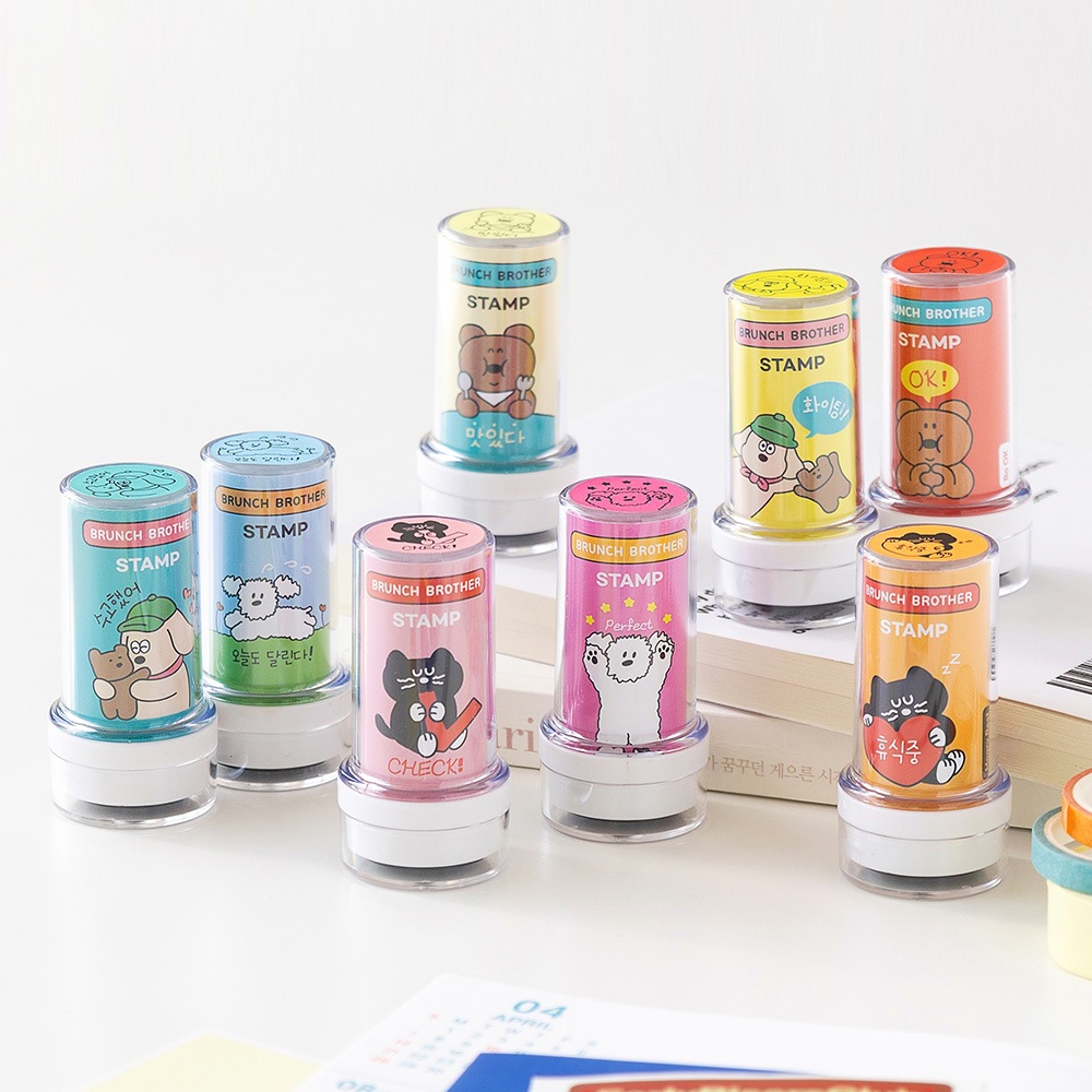 Корейский Романэ милый мультяшный фоточувствительный штамп, декор для справочника с быстросохнущими чернилами, мотивирующий штамп для студентов