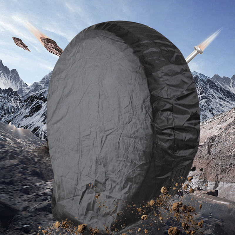 Car Tire Cover Rv Camping Style Car Tire Protective Cover Rainproof and Sunproof Spare Tire Cover Universal Car Spare Tire Cover