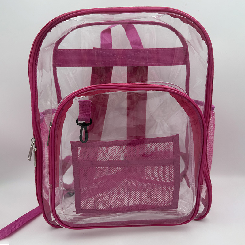 Cross-Border Pvc Transparent School Bag Amazon Same Style Student Transparent Waterproof Backpack Portable Transparent Backpack