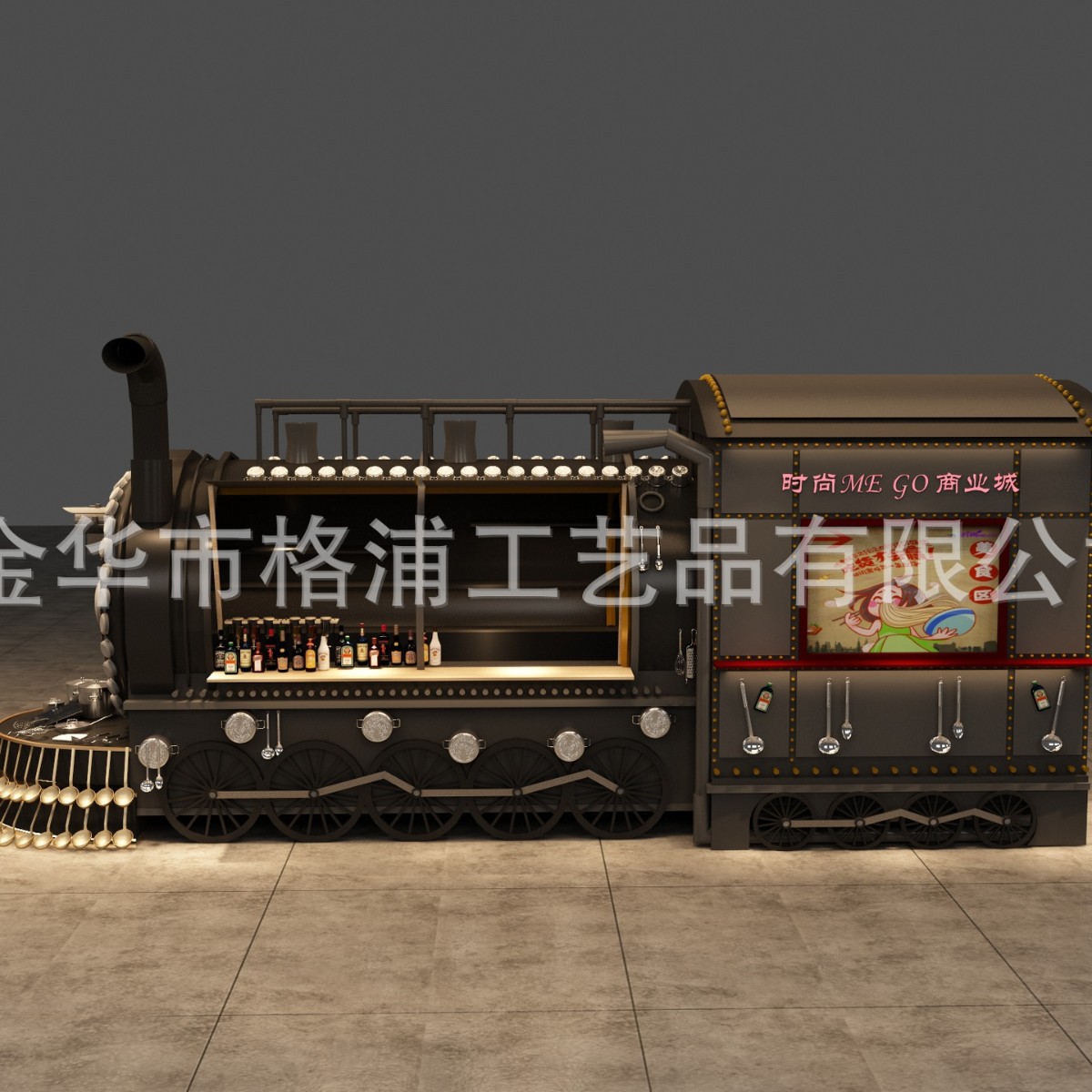 Ретро индустриальный стиль кассового бара для мобильного магазина, киоск для интернет-знаменитостей