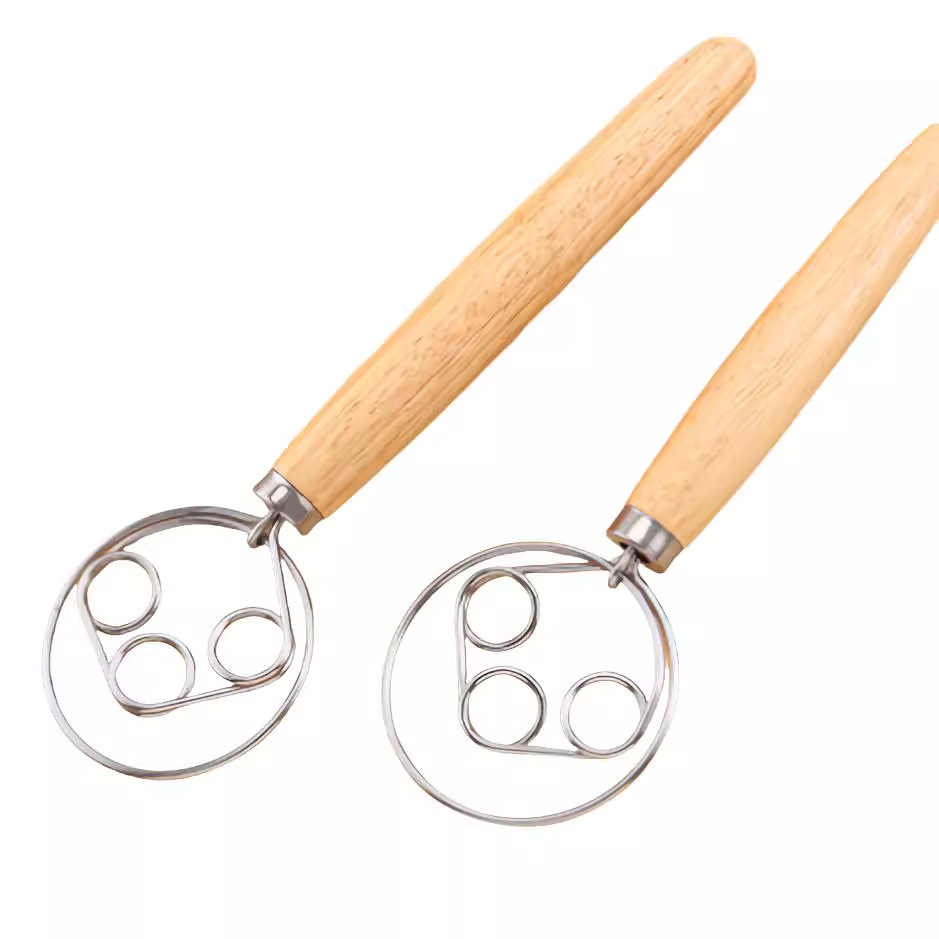 in stock new egg beater flour beater dough mixer double ring single ring stirring rod 13 inch oak mixer