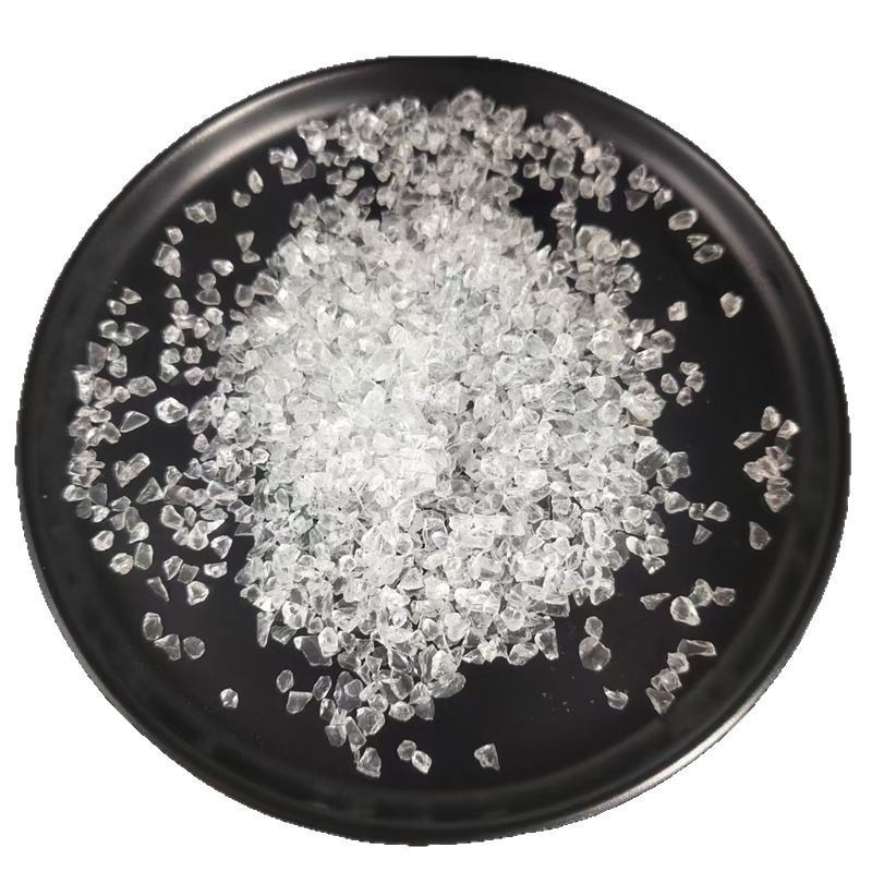 in stock transparent glass sand sand blasting derusting polishing landscaping decoration swimming pool water filter irregular broken glass block