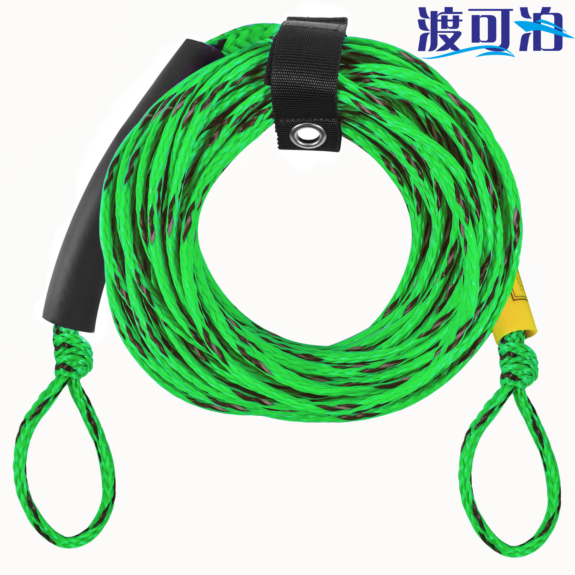 60FT tail wave traction rope water skiing rope large tension stable rope water surfing pull ring motorboat drag rope