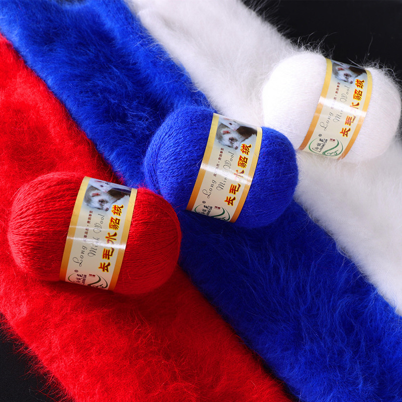 Поставки фабрики, норковая шерсть, ручное плетение, средняя толщина, длинная шерсть, оптовая поставка пряжи 16/2
