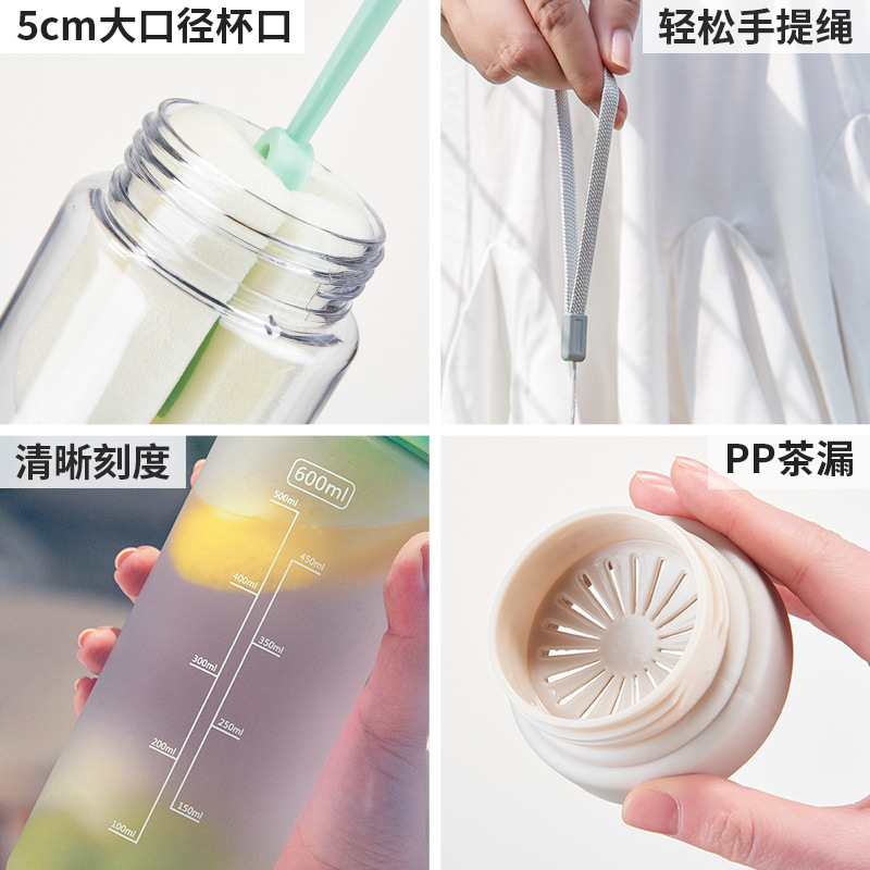 2025 New High-Looking Sports Water Cup for Boys, Plastic Cup, Portable, High Temperature Resistant Student Water Bottle for Girls