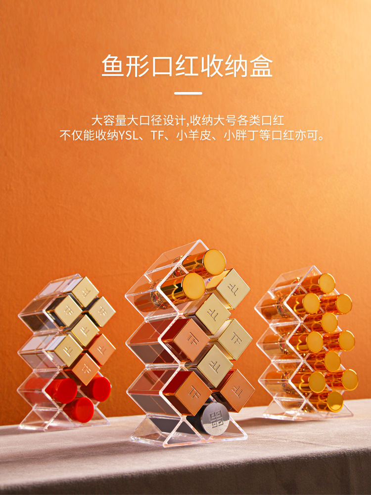 Стеллаж для помад Многоячеечный Хранение Коробка Прозрачная Домашняя Косметика для Инстаграм Девушек