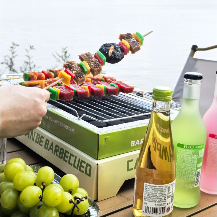 Factory Supply Disposable Grill Outdoor Grill Camping Portable Grill Household Smokeless Fruit Wood Carbon Burning