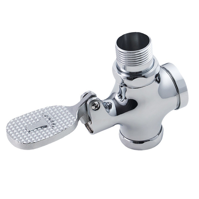 All copper foot valve school engineering toilet foot pedal type foot flush valve public toilet four-way foot valve