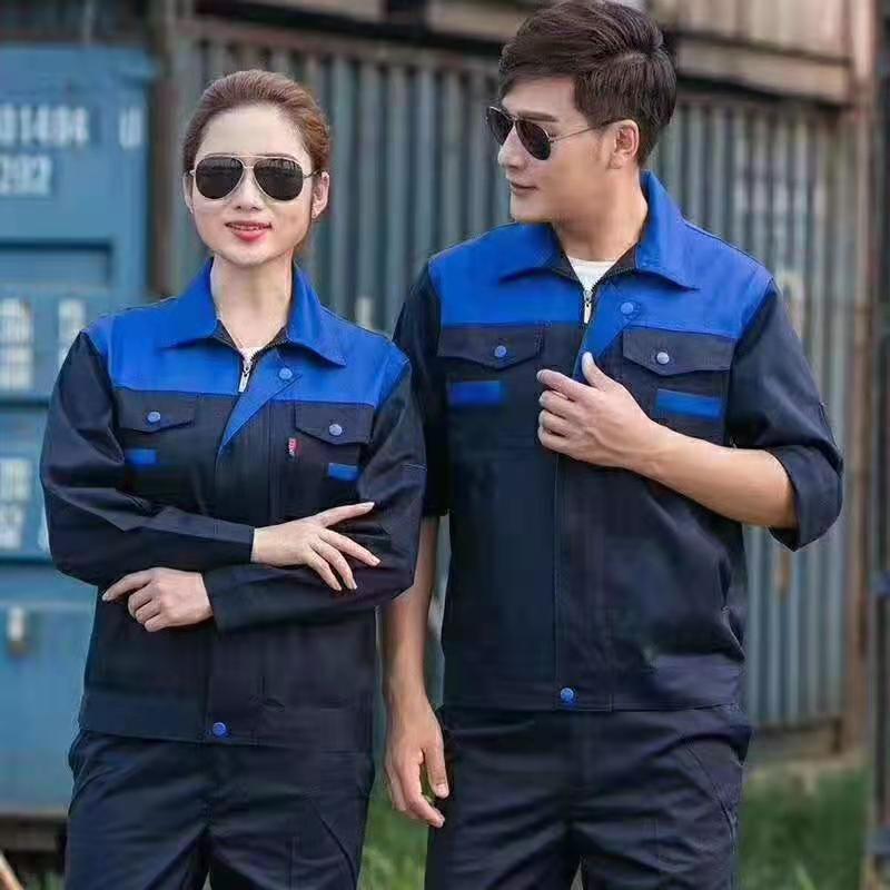 Spring and Autumn Work Clothes Shoulder Suit Dirty-Resistant Auto Repair Workers Factory Workshop Work Clothes Wear-Resistant Work Cover Men's Top