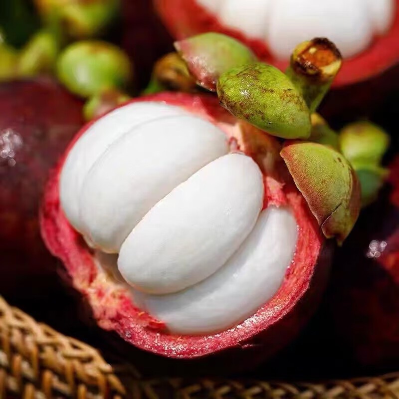 [Sf Free Shipping] Thailand Imported Mangosteen Fresh Old Tree Mangosteen 5/6A Large Fruit 1.5kg Qisha Bamboo Others