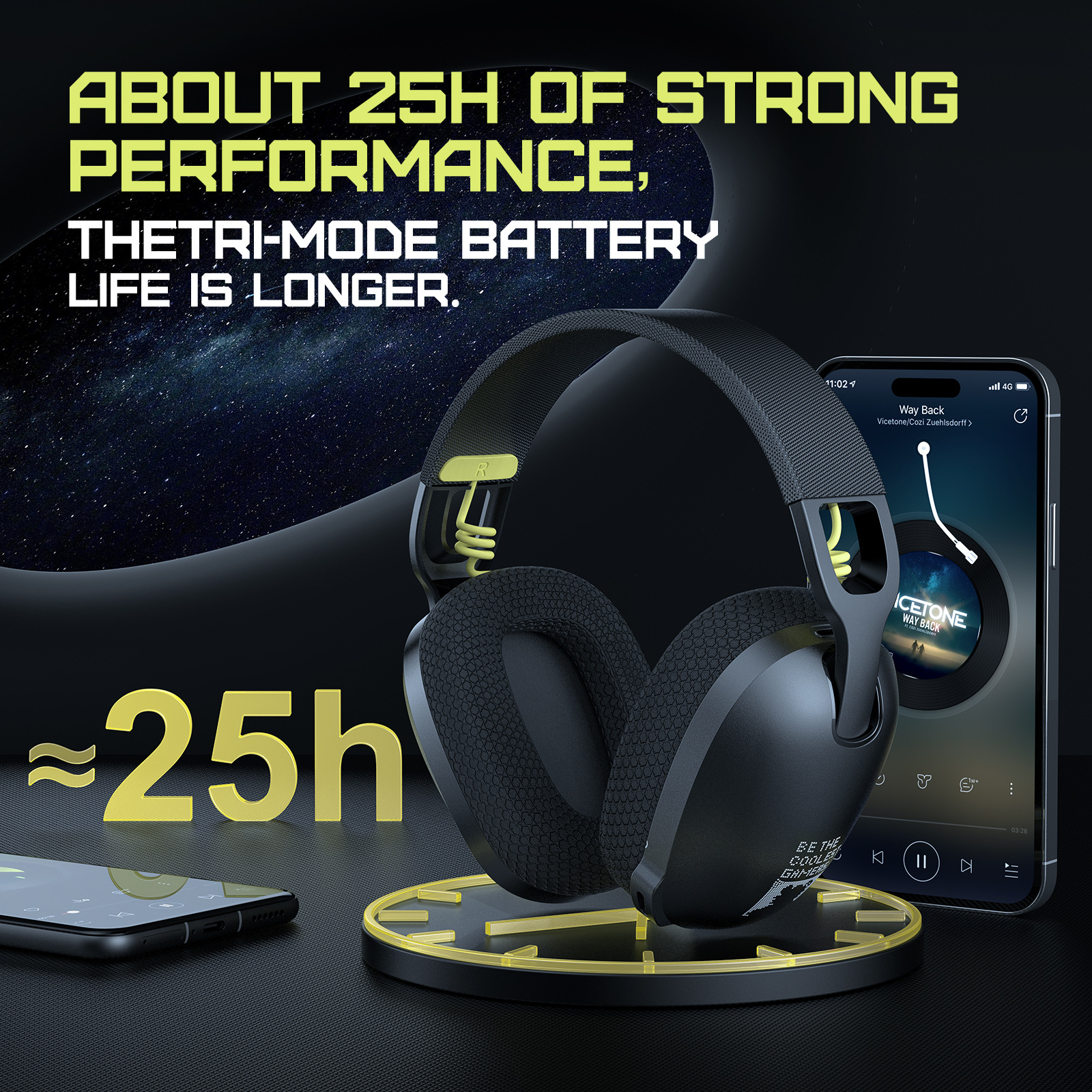 Cross-border New ONIKUMA B2 Wireless Gaming Headset ANC Active Noise Canceling Headset Bluetooth Headset 2.4G
