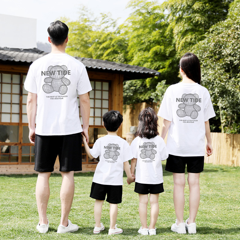 Одежда для семьи из трех человек Lamond Street, короткий рукав, высококачественная домашняя одежда для мамы и дочки, дропшиппинг