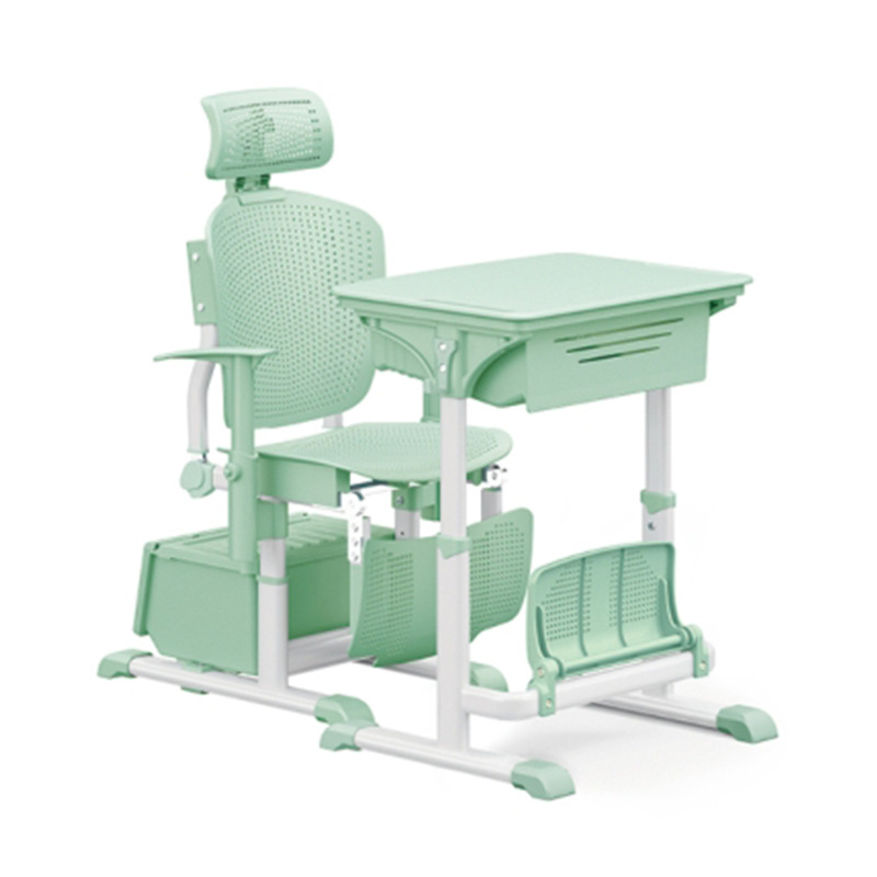 Primary and Secondary School Students' Desks and Chairs Lunch Break Adjustable Learning Desks and Chairs Reclining Foldableable School Desks and Chairs Wholesale