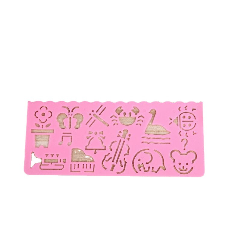 Children's Ruler Painting Ruler Template Ruler Thousand Flower Ruler Student Drawing Ruler School Supplies Single Bulk Price