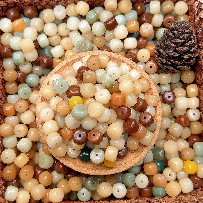 Wholesale Small Hamburger Bodhi Loose Beads Natural Weathered Multi-Treasure Bodhi Root Loose Beads DIY Hand String Plate Playing Buddha Beads Bracelet