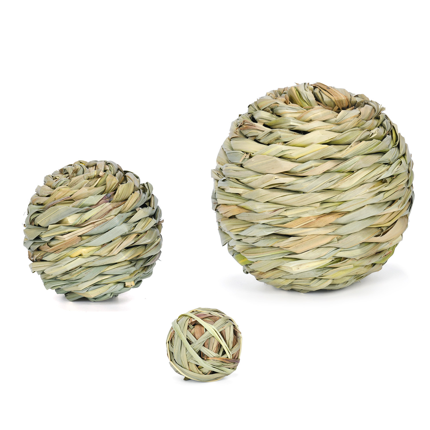Exotic Pet Grass Ball Natural Molar Toy Handmade Reed Weaving Rabbit Chinchilla Parrot Chewing Pet Boredom Relief Toy